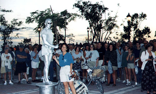 The Silver Statue at Sunset Celebration in Key West